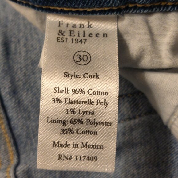Frank & Eileen Cork The Everyday Jean Straight Leg Raw Hem SIZE 30 - Picture 9 of 9